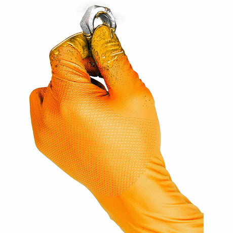 Disposable Gloves JUBA Grippaz Box Powder-free Orange Nitrile (50 Units)-0