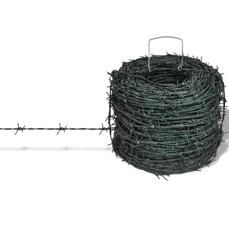 vidaXL Barbed Wire Entanglement Wire Green Wire Roll 328.1'-0