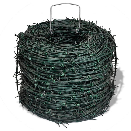 vidaXL Barbed Wire Entanglement Wire Green Wire Roll 328.1'-1
