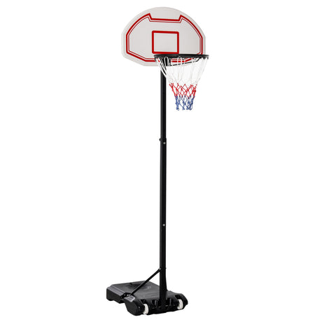 Portable Basketball Stand Net Hoop W/ Wheels-Black/White-0