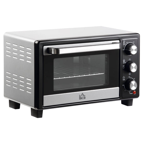 Convection Mini Oven, 16L Countertop Electric Grill, Toaster Oven with Adjustable Temperature, 60 Min Timer, Crumb Tray, Wire Rack, 1400W-0