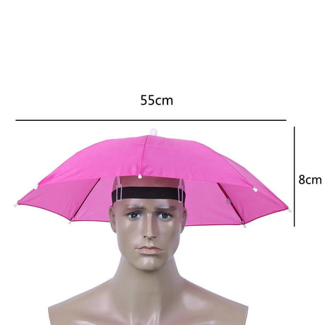 Portable Rain Umbrella Hat Army Green Foldable Outdoor Pesca Sun Shade Waterproof Camping Fishing Headwear Cap Beach Head Hats-26