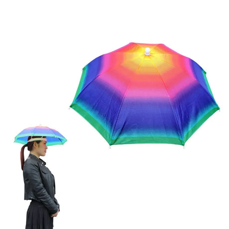 Portable Rain Umbrella Hat Army Green Foldable Outdoor Pesca Sun Shade Waterproof Camping Fishing Headwear Cap Beach Head Hats-20