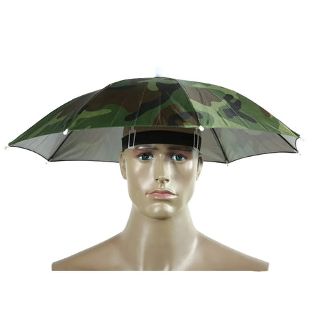 Portable Rain Umbrella Hat Army Green Foldable Outdoor Pesca Sun Shade Waterproof Camping Fishing Headwear Cap Beach Head Hats-28