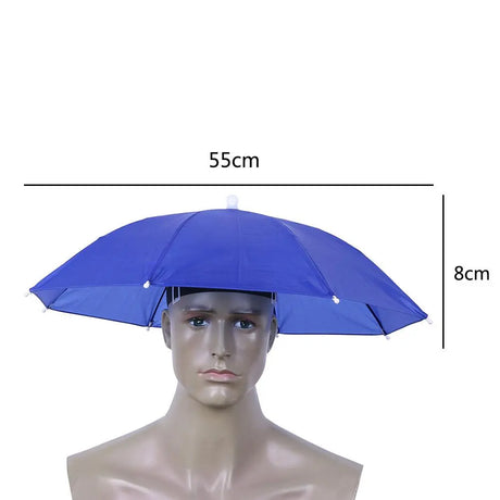 Portable Rain Umbrella Hat Army Green Foldable Outdoor Pesca Sun Shade Waterproof Camping Fishing Headwear Cap Beach Head Hats-25