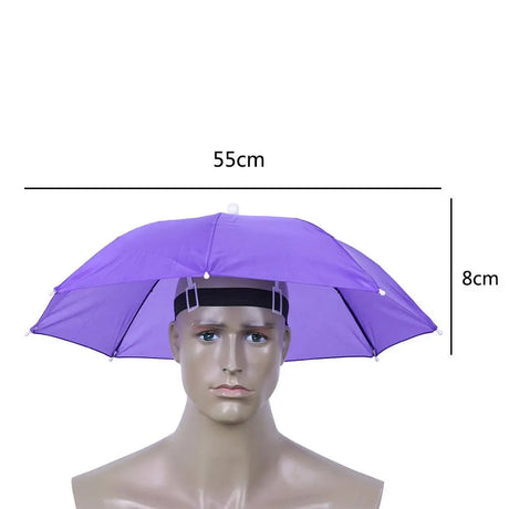 Portable Rain Umbrella Hat Army Green Foldable Outdoor Pesca Sun Shade Waterproof Camping Fishing Headwear Cap Beach Head Hats-24