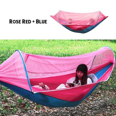 2 Person Portable Outdoor Mosquito Net 260x150cm Parachute Hammock Camping Hanging Sleeping Bed Swing Double Chair Hanging Bed-11