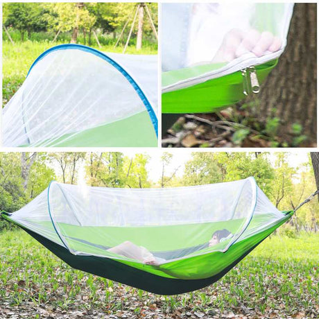 2 Person Portable Outdoor Mosquito Net 260x150cm Parachute Hammock Camping Hanging Sleeping Bed Swing Double Chair Hanging Bed-0