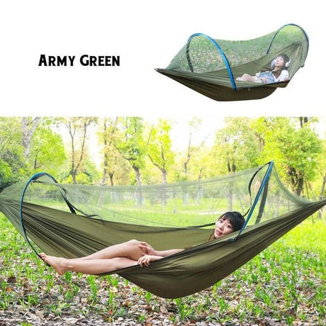 2 Person Portable Outdoor Mosquito Net 260x150cm Parachute Hammock Camping Hanging Sleeping Bed Swing Double Chair Hanging Bed-12