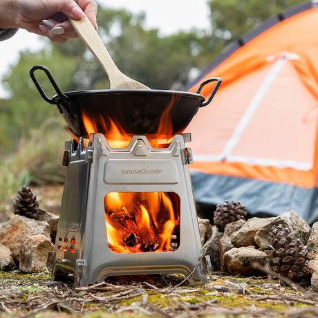 Collapsible Steel Camping Stove Flamet InnovaGoods-0
