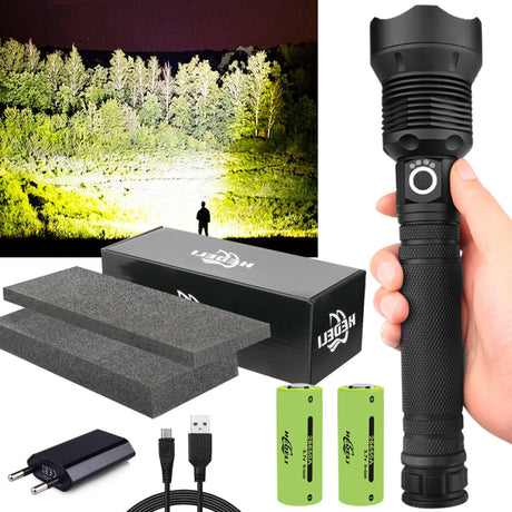 250000cd 1000m XHP90.2 most powerful led flashlight usb Zoom Tactical torch-0
