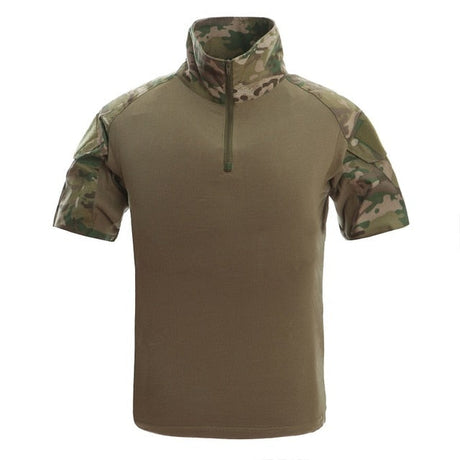 Mens Camouflage Tactical T Shirts Summer Short Sleeve Airsoft Army Combat T-shirts Performance Tops Military Clothing-18