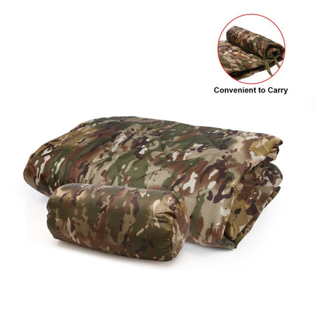 Tactical Army Poncho Liner Camouflage Water Repellent Woobie Quilted Blanket Suitable for Camping, Shooting, Hunting-1