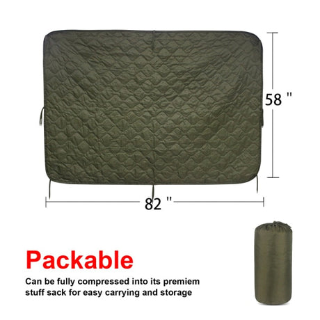 Tactical Army Poncho Liner Camouflage Water Repellent Woobie Quilted Blanket Suitable for Camping, Shooting, Hunting-11