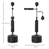 3-in-1 Boxing Punching Bag Stand with 2 Speedballs, 360° Relax Bar, & PU-Wrapped Bag & Adjustable Height-2