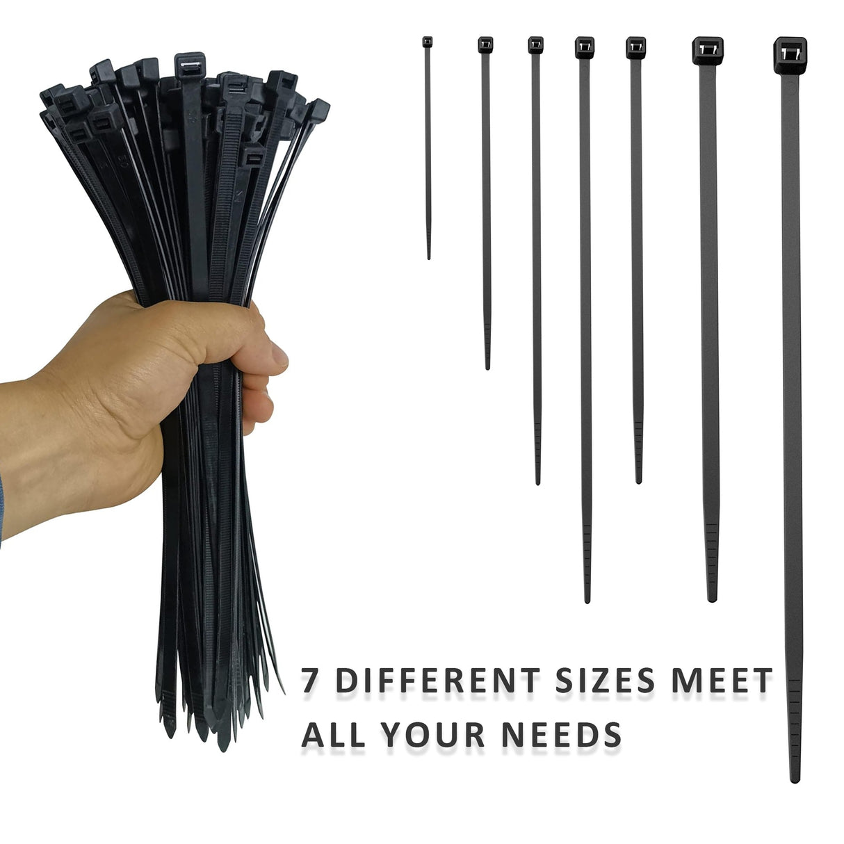 Black Cable Ties Self Locking Heavy Nylon Wire Wrap Zip Ties ~5359-3