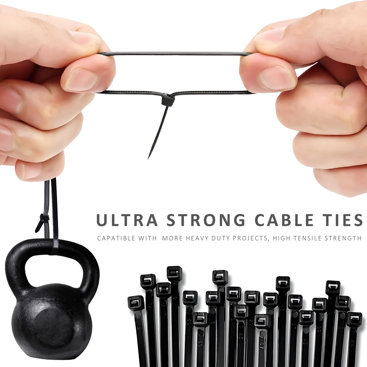 Black Cable Ties Self Locking Heavy Nylon Wire Wrap Zip Ties ~5359-9