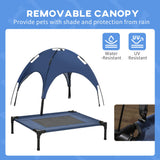 PawHut Raised Dog Bed Waterproof Elevated Pet Cot with Breathable Mesh UV Protection Canopy Blue, for Medium Dogs, 76 x 61 x 73cm-5