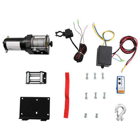 vidaXL Electric Winch 3000 lb Plate Roller Fairlead Wireless Remote Control-0