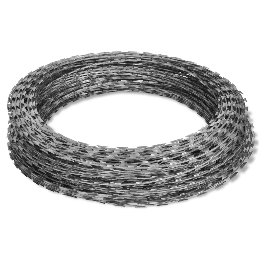 vidaXL Razor Wire Garden Helical Wire Fence Concertina Wire Galvanized Steel-15