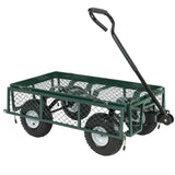 Heavy Duty Green Steel Garden Utility Cart Wagon with Removable Sides-1