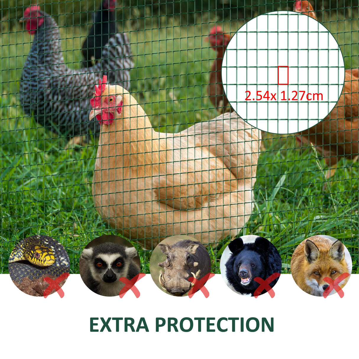 PVC Coated Welded Wire Mesh Fencing Chicken Poultry Aviary Fence Run Hutch Pet Rabbit 30m Dark Green-5