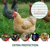 PVC Coated Welded Wire Mesh Fencing Chicken Poultry Aviary Fence Run Hutch Pet Rabbit 30m Dark Green-5