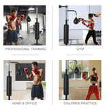 3-in-1 Boxing Punching Bag Stand with 2 Speedballs, 360° Relax Bar, & PU-Wrapped Bag & Adjustable Height-4