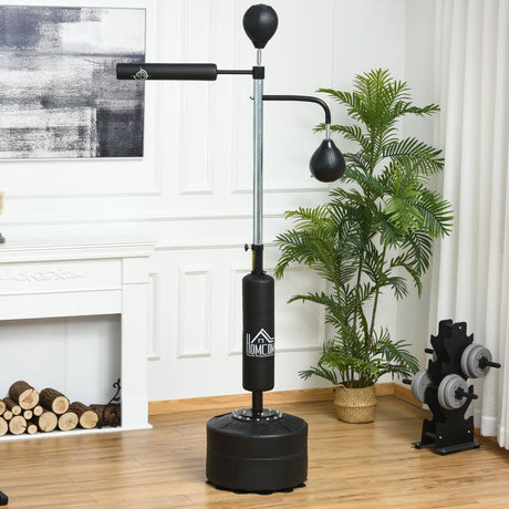 3-in-1 Boxing Punching Bag Stand with 2 Speedballs, 360° Relax Bar, & PU-Wrapped Bag & Adjustable Height-1