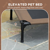 PawHut Raised Dog Bed Waterproof Elevated Pet Cot with Breathable Mesh UV Protection Canopy Coffee, for Medium Dogs, 76 x 61 x 73cm-6