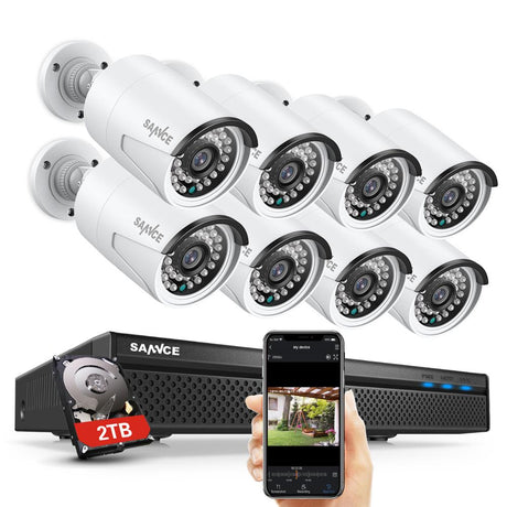 8CH POE 5M NVR Kit CCTV Security System 2MP IR Outdoor Waterproof IP Camera with Mic Audio Record Video Surveillance Set-0