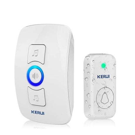 Home Security Welcome Wireless Doorbell Smart Chimes Doorbell Alarm LED light 32 Songs with Waterproof Touch Button-1