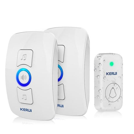 Home Security Welcome Wireless Doorbell Smart Chimes Doorbell Alarm LED light 32 Songs with Waterproof Touch Button-2