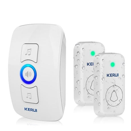 Home Security Welcome Wireless Doorbell Smart Chimes Doorbell Alarm LED light 32 Songs with Waterproof Touch Button-3