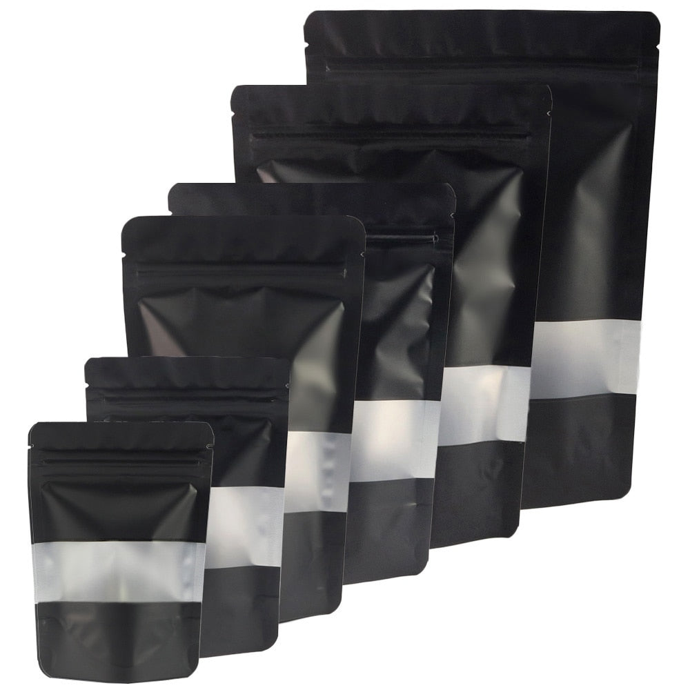 Reclosable Zip Lock Bags Kitchen Organizer Bags Stand Up Biscuits Pouches Eco Aluminum Foil Mylar Plastic Bags With Clear Window-0