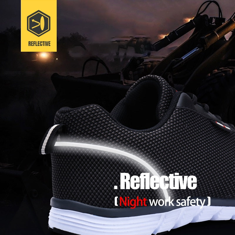 Men Steel Toe Safety Shoes For Men Lightweight Breathable Work Shoes Men's Security Footwear Protective Sneaker-16