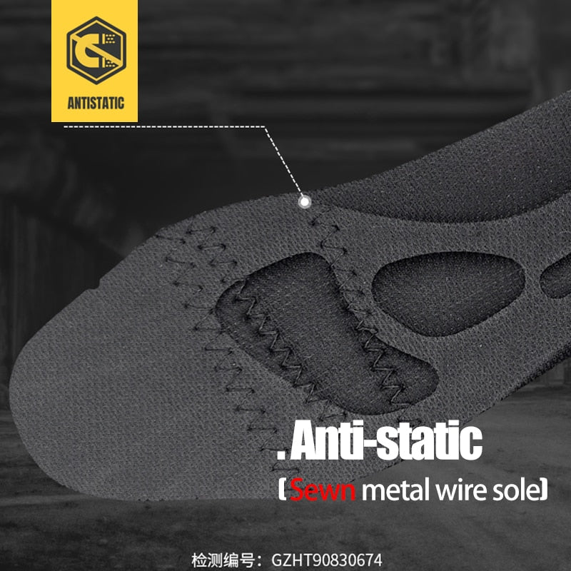 Men Steel Toe Safety Shoes For Men Lightweight Breathable Work Shoes Men's Security Footwear Protective Sneaker-19