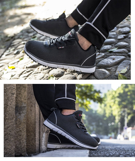 Men Steel Toe Safety Shoes For Men Lightweight Breathable Work Shoes Men's Security Footwear Protective Sneaker-10