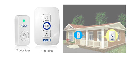 Home Security Welcome Wireless Doorbell Smart Chimes Doorbell Alarm LED light 32 Songs with Waterproof Touch Button-22