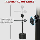 SPORTNOW Free Standing Speed Bag, Height Adjustable Boxing Punching Bag with Stand, Reflex Bar, Punching Pad and Suction Cup Base-4