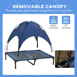 PawHut Raised Dog Bed Waterproof Elevated Pet Cot with Breathable Mesh UV Protection Canopy Blue, for Large Dogs, 92 x 76 x 90cm-5