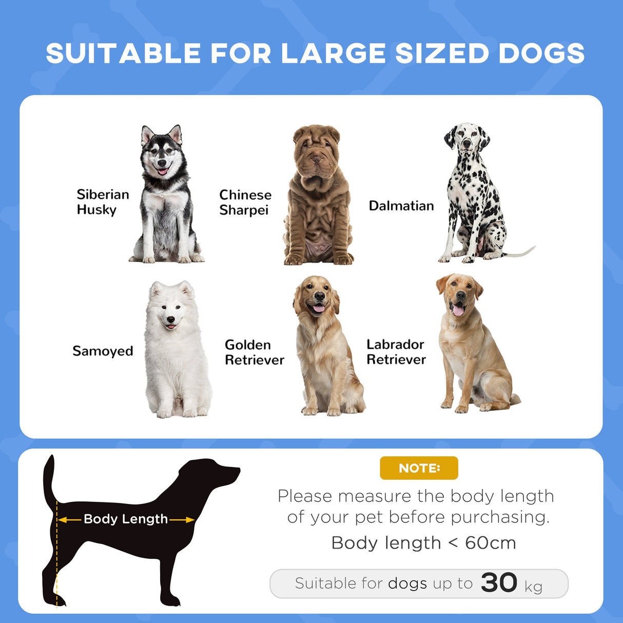 PawHut Raised Dog Bed Waterproof Elevated Pet Cot with Breathable Mesh UV Protection Canopy Blue, for Large Dogs, 92 x 76 x 90cm-3