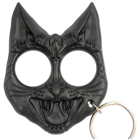 Self Defense Evil Cat Keychain Black-0