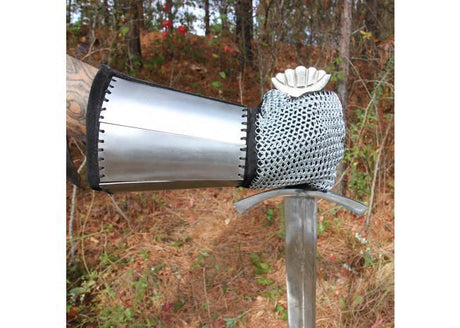 Medieval Holy Land and Defender Chainmail Gauntlets with Plates-1