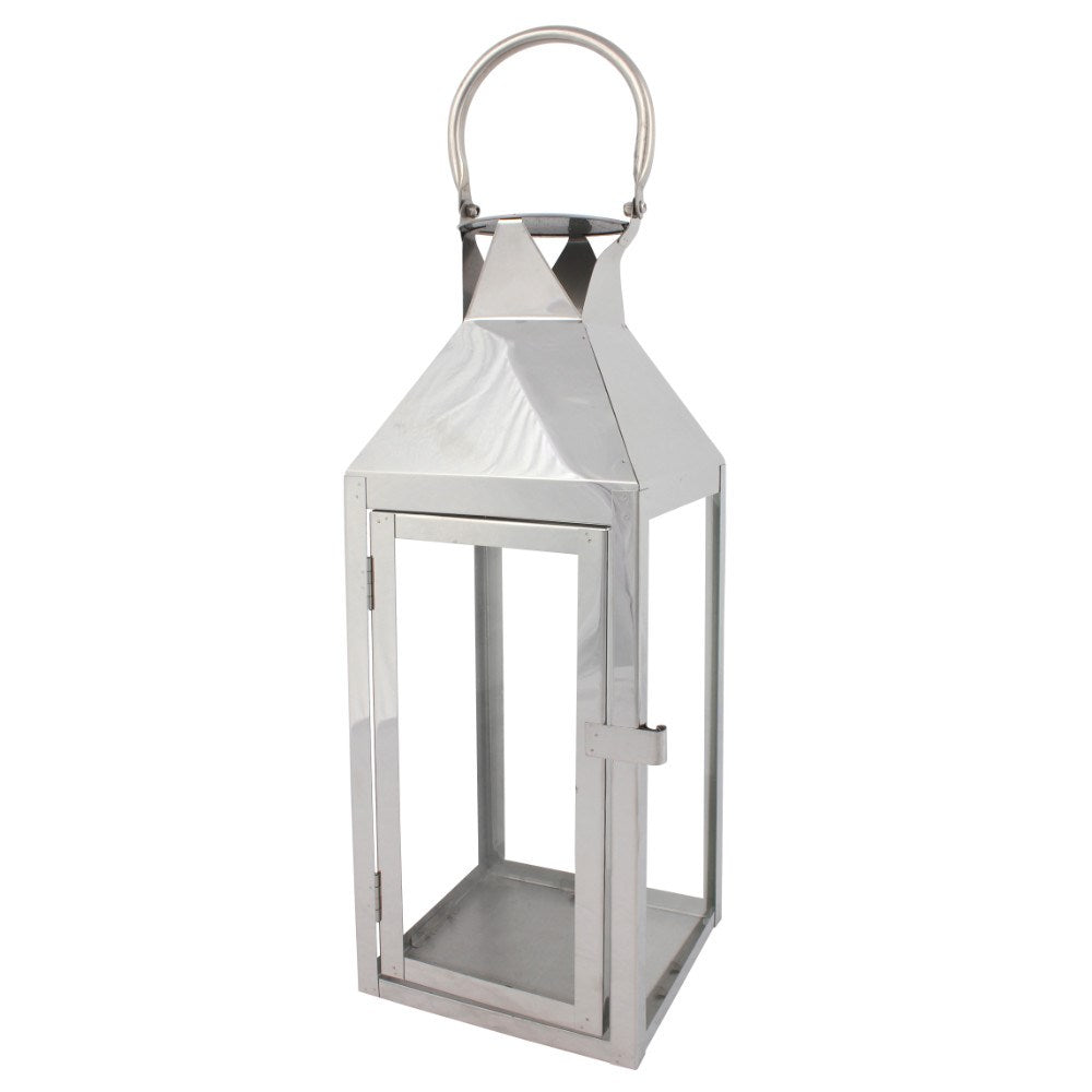 Large Silver Candle Lantern-0