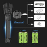 250000cd 1000m XHP90.2 most powerful led flashlight usb Zoom Tactical torch-3