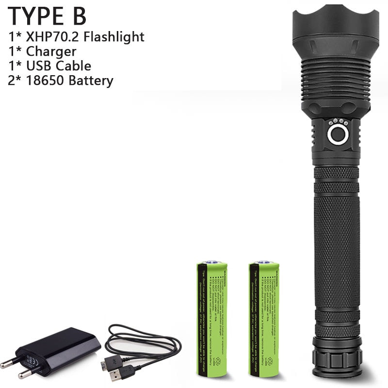 250000cd 1000m XHP90.2 most powerful led flashlight usb Zoom Tactical torch-10