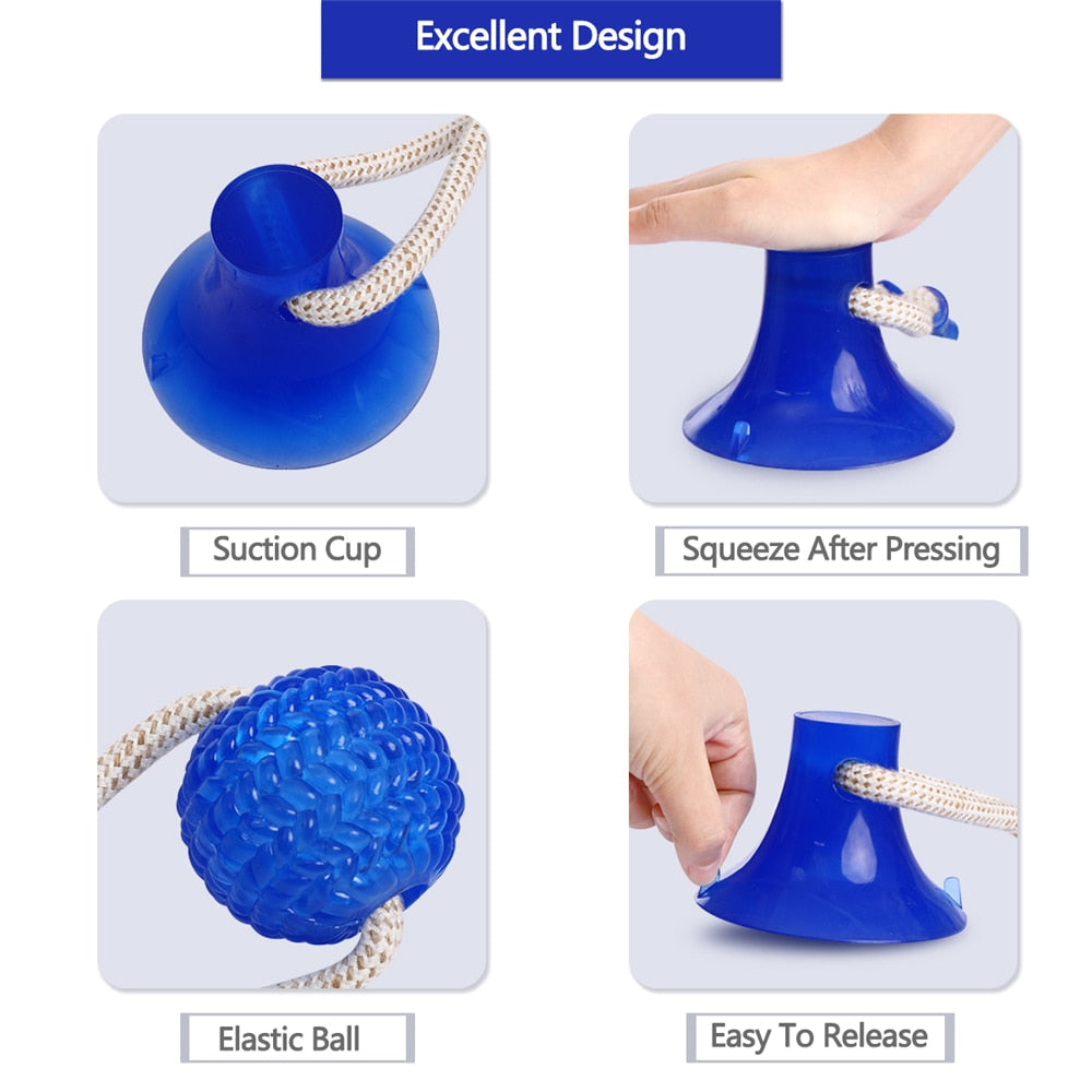 3Pcs Multifunction Pet Molar Bite Dog Toys Rubber Chew Ball Cleaning Teeth Safe Elasticity Soft Puppy Suction Cup Dog Biting Toy-1