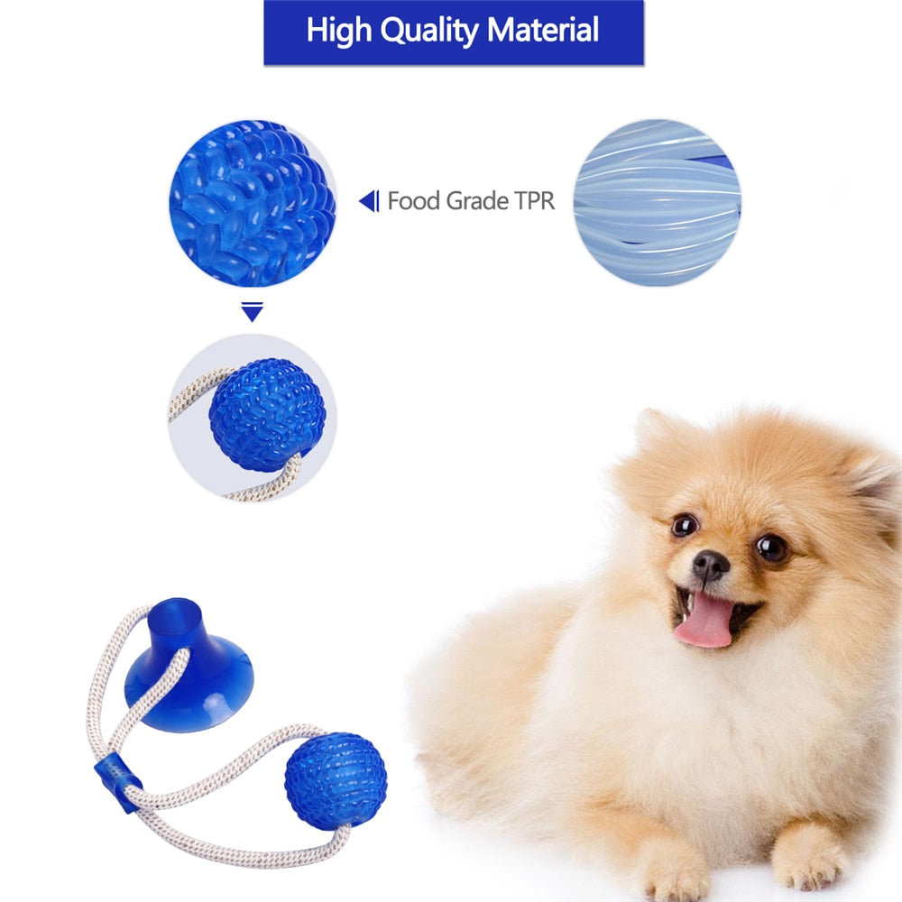 3Pcs Multifunction Pet Molar Bite Dog Toys Rubber Chew Ball Cleaning Teeth Safe Elasticity Soft Puppy Suction Cup Dog Biting Toy-16