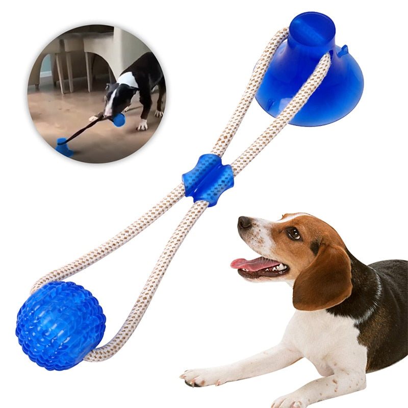 3Pcs Multifunction Pet Molar Bite Dog Toys Rubber Chew Ball Cleaning Teeth Safe Elasticity Soft Puppy Suction Cup Dog Biting Toy-5